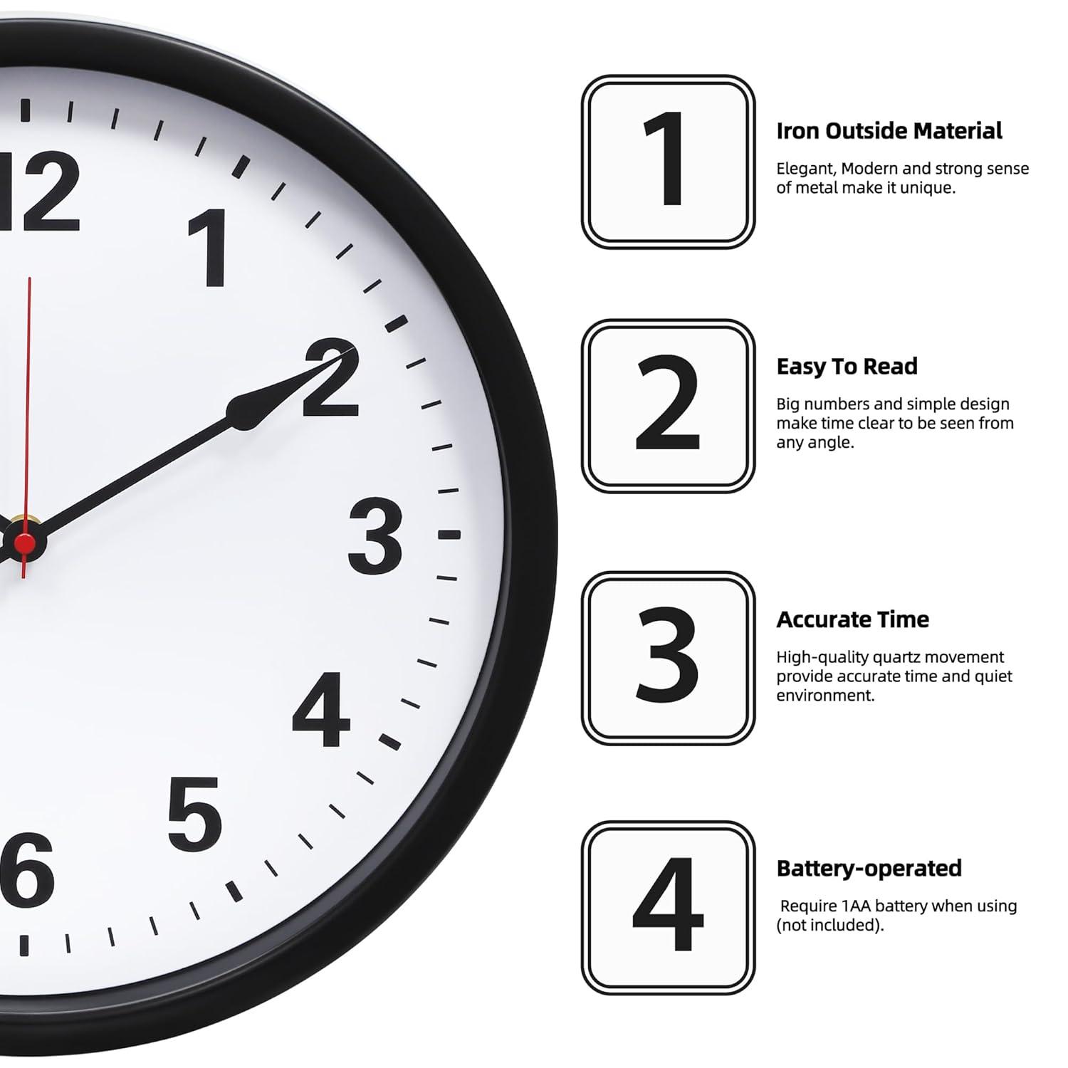 Realspace® Quartz Wall Clock, 14", Black