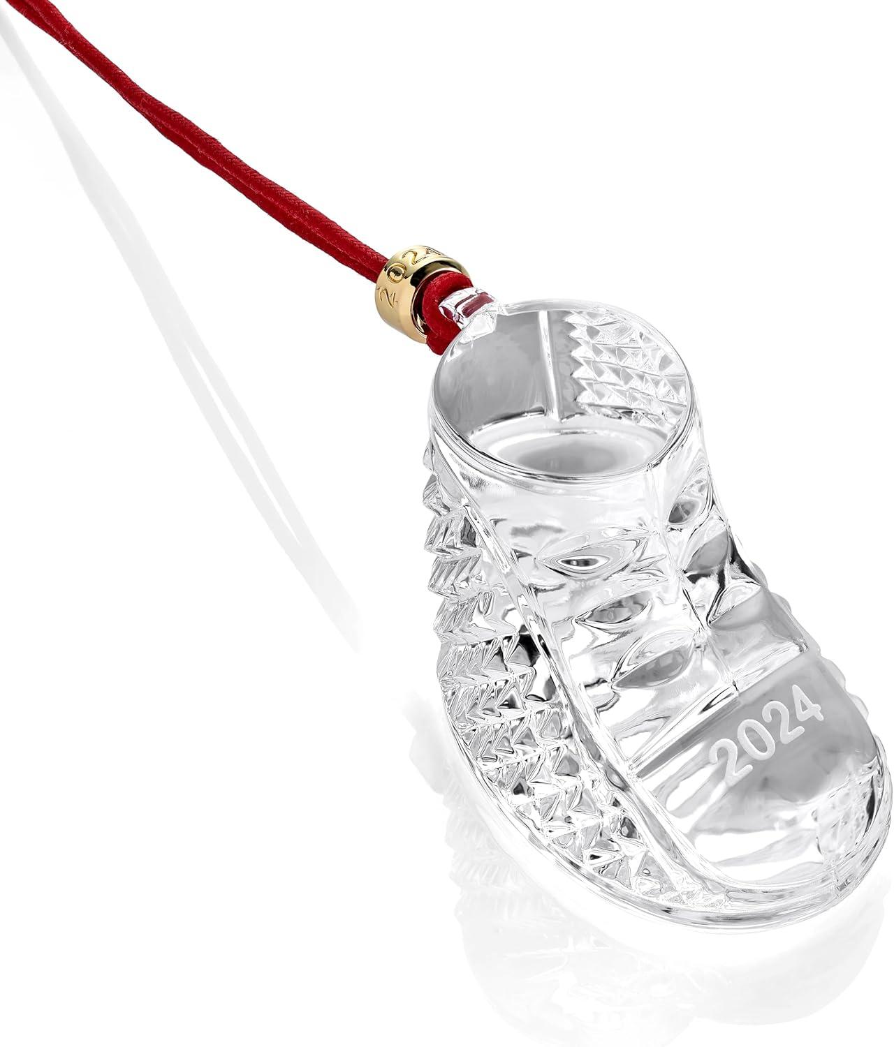 2024 Crystal Baby's First Boot Ornament with Red Rope