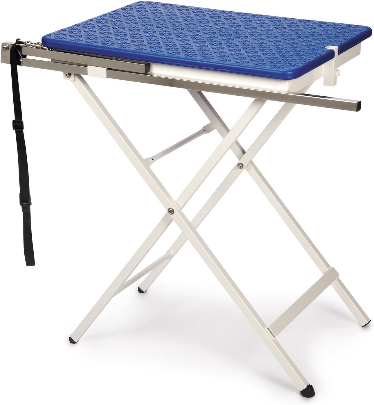 Blue Adjustable Pet Grooming Table with Steel Frame