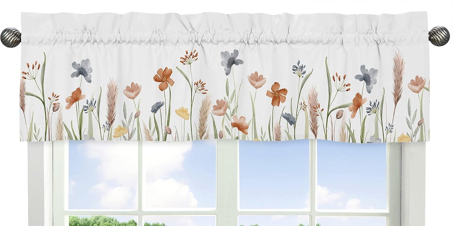 Watercolor Floral Garden Sage Green 54" Window Valance by Sweet Jojo Designs