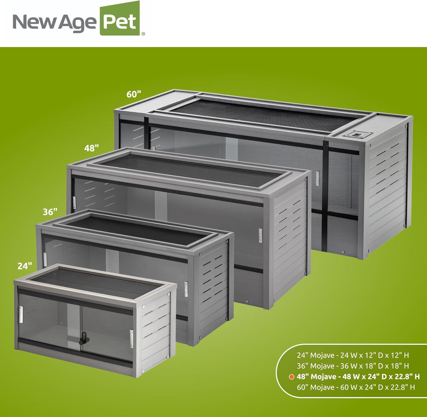 New Age Pet® ECOFLEX® 48 in. Mojave Reptile Terrarium Lounge - Durable Composite Habitat with Ventilated Side Panels, Removable Sliding Glass Doors and Mesh Screen Top for UV/Heat Lamp Setup