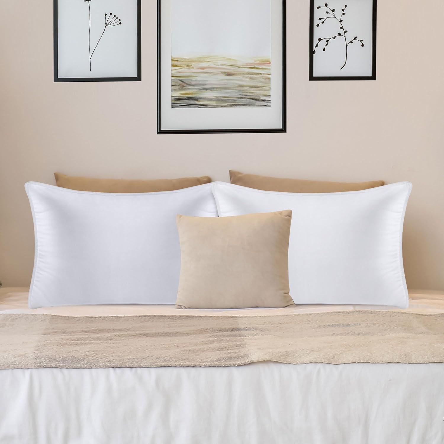 White King Size Polyester Bed Pillows Set of 2