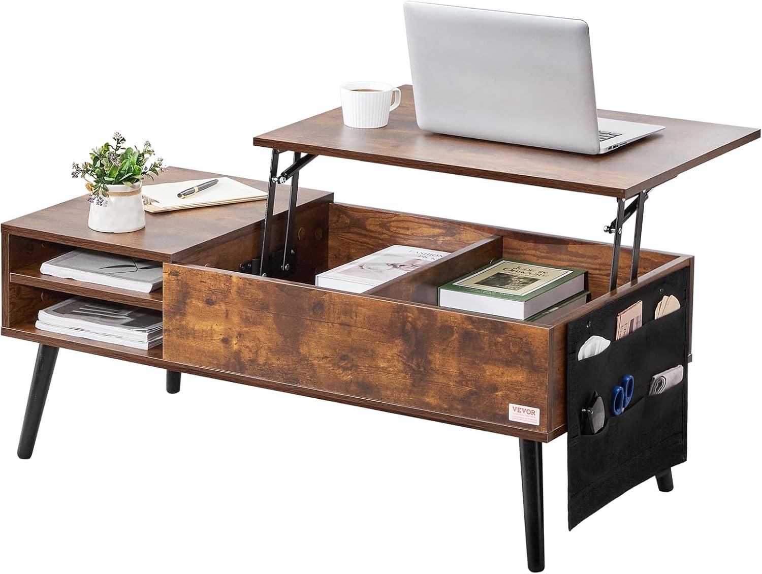 George Oliver George Oliver Lift Top Coffee Table 39.4 in Rectangle Coffee Table for Living Room Brown