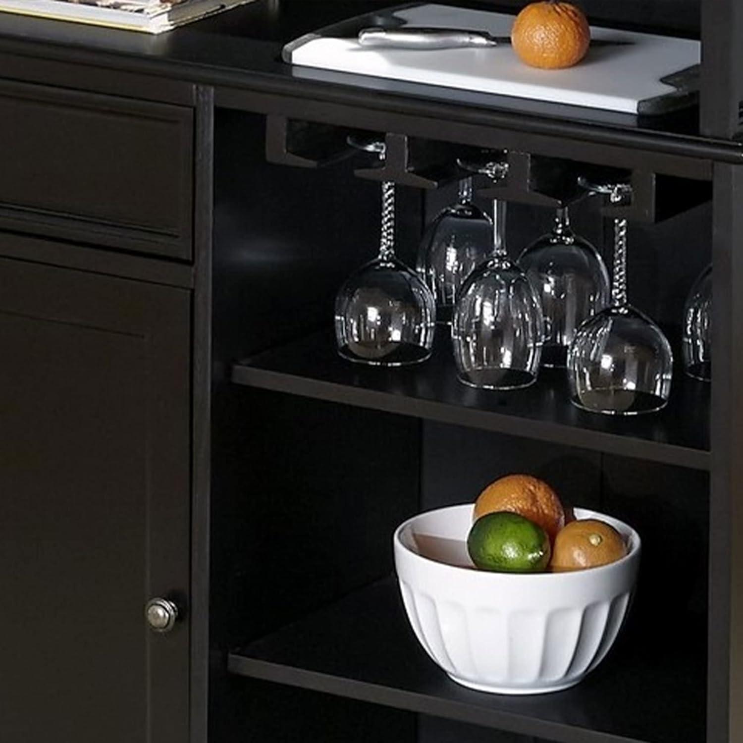 Americana Bar - Black: Home Styles Mid-Century Modern, Hardwood, Adjustable Shelves