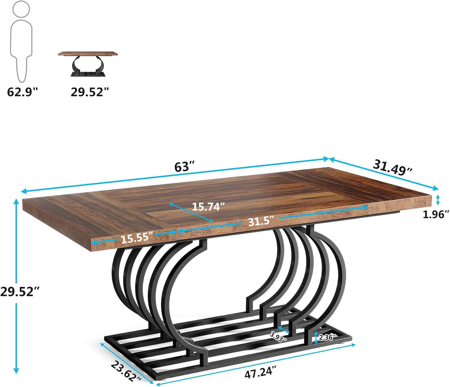 Hausner 63" Dining Table, Faux Marble Top