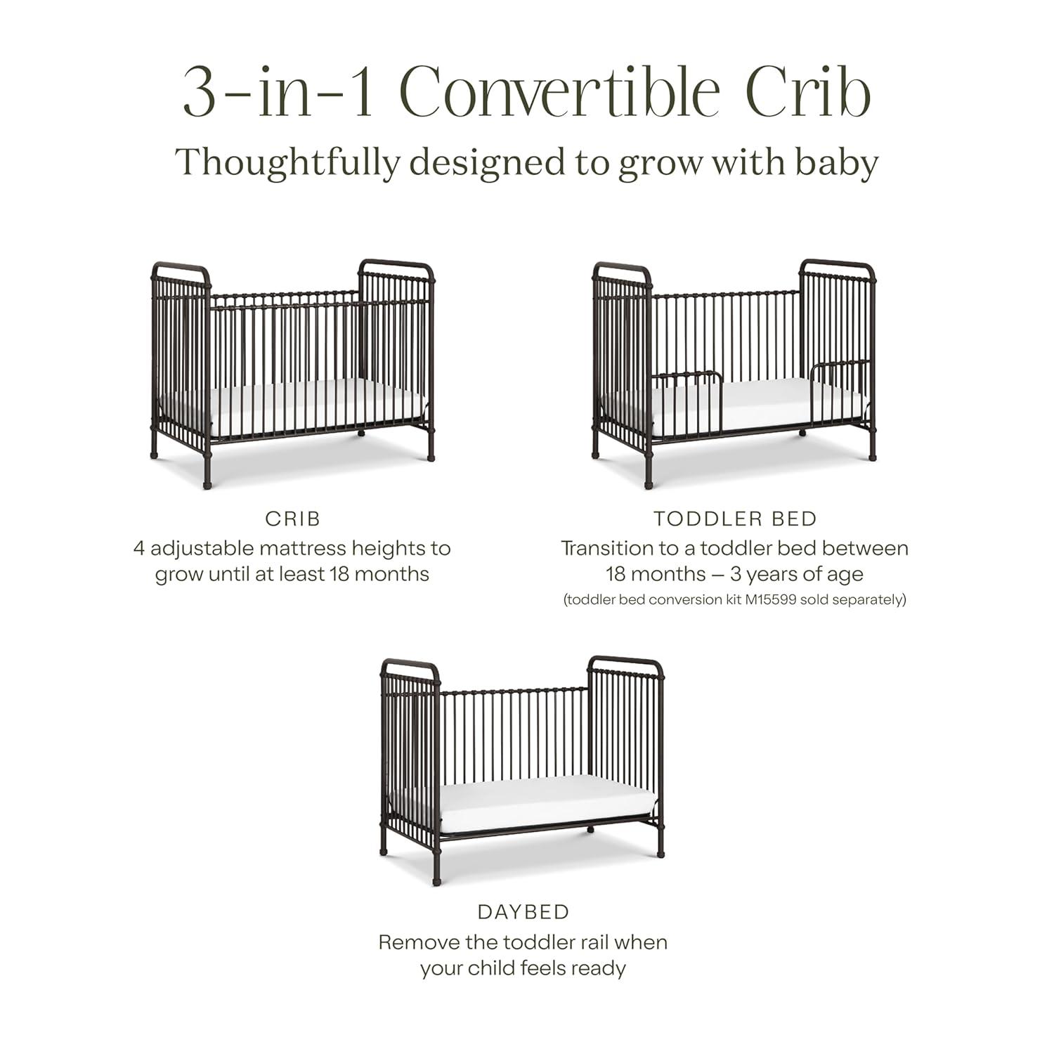 Abigail Greenguard Gold Certified 3 -in-1 Convertible Crib