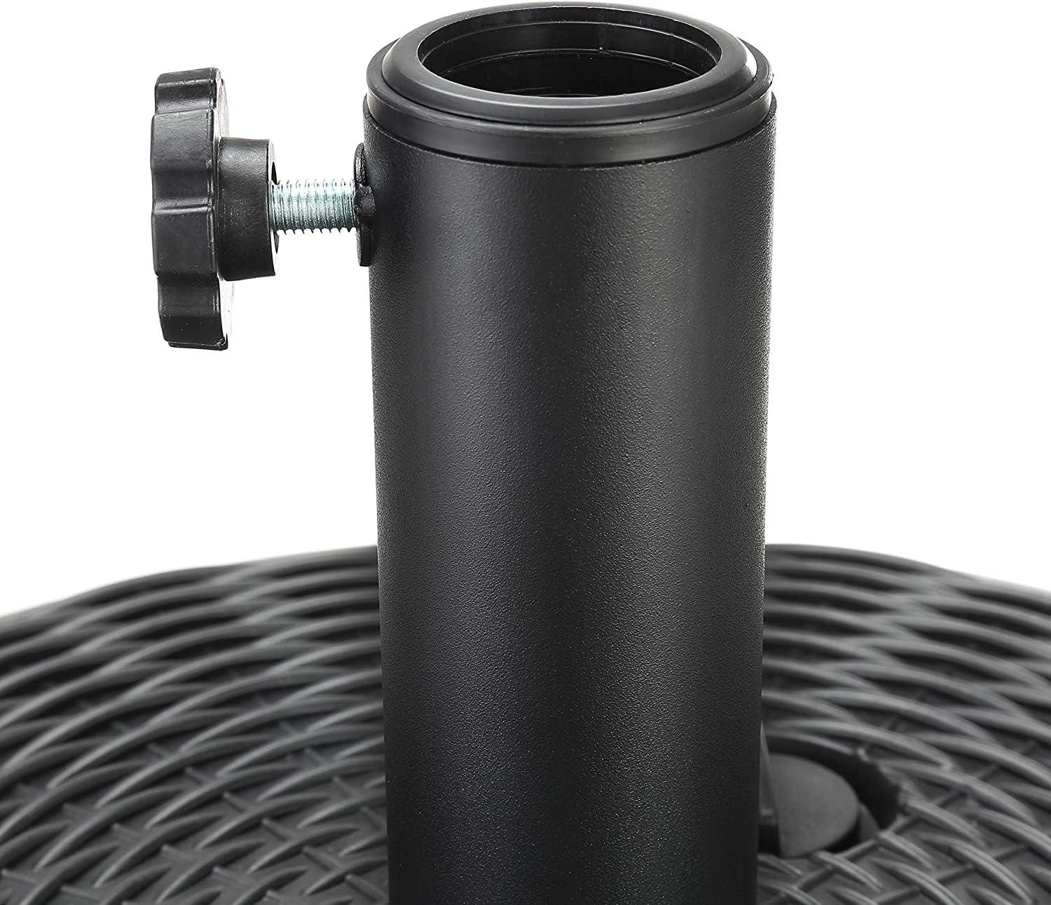 Black Plastic Fillable Patio Umbrella Base Stand