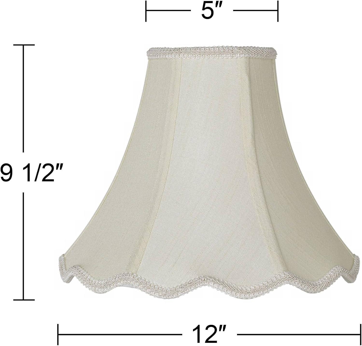 Creme Scallop Bell Lamp Shade with Bronze Fitting