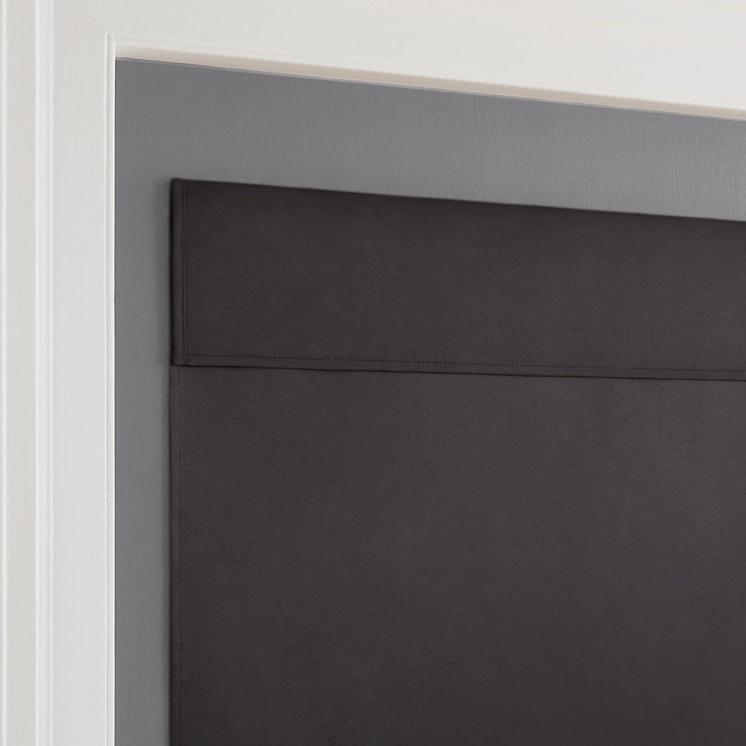 Black Polyester Blackout French Door Panel, 40 in x 26 in