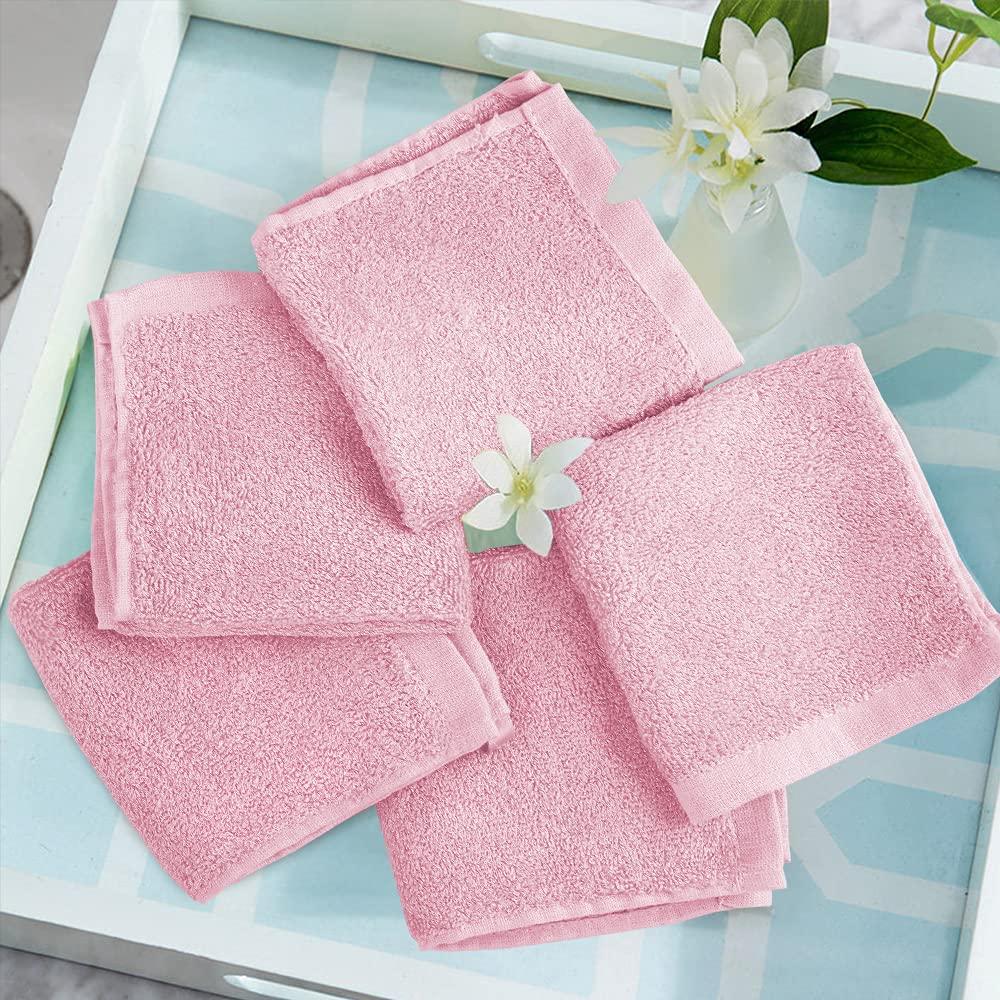 Fymlhomi Bamboo Washcloths Towel Set 10 Pack Baby Wash Cloth for Bathroom-Hotel-Spa-Kitchen Multi-Purpose Fingertip Towels and Face Cloths 10'' x 10''