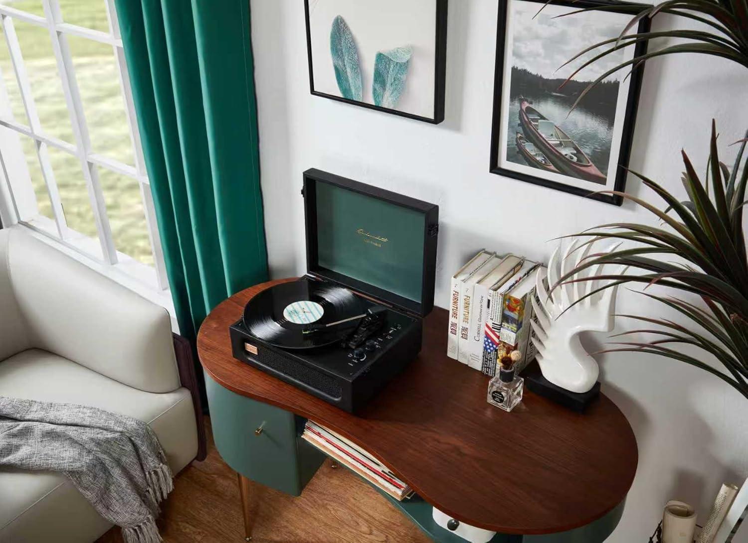 Arkrocket Audio Arkrocket Coryphaeus Bluetooth Turntable Deluxe Edition Record Player(Black/Green)