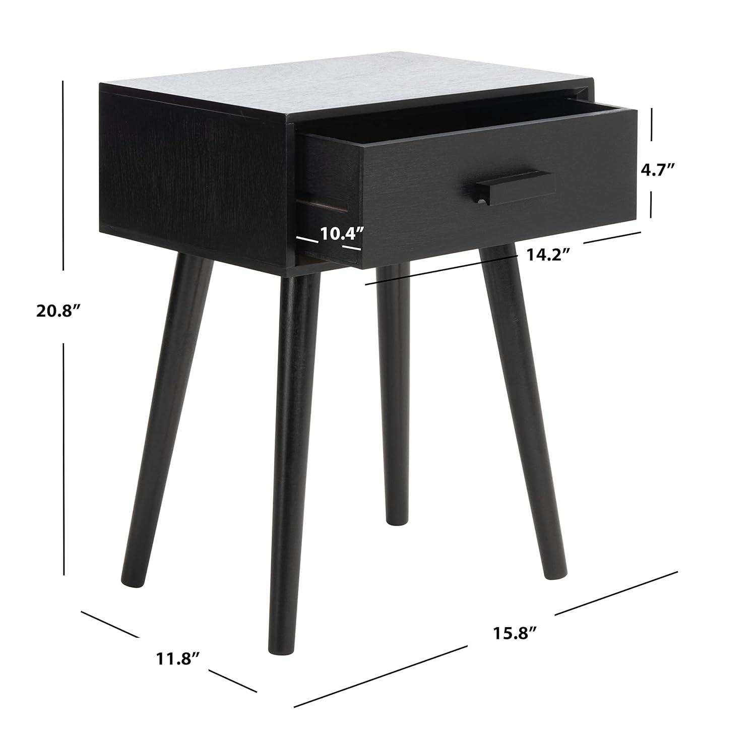 Lyle 1 Drawer Side Table - Black - Safavieh.
