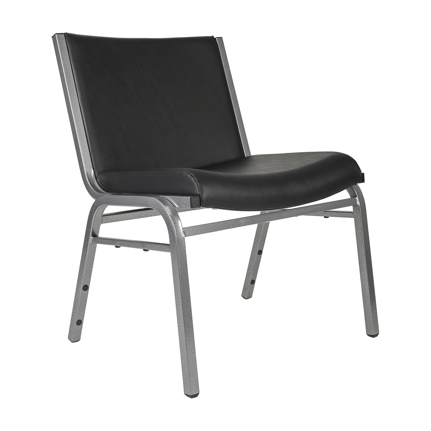 Flash Furniture HERCULES Series Big & Tall 1000 lb. Rated Black Fabric Stack Chair