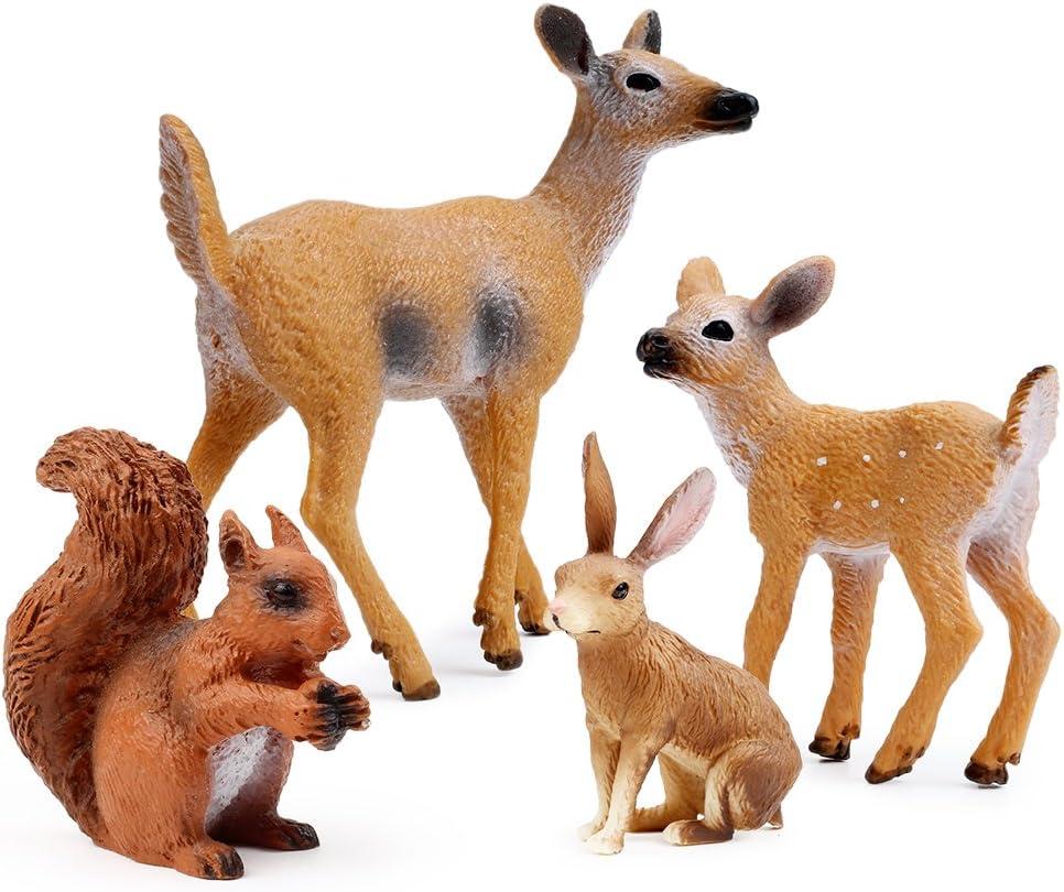 10-Piece Hand-Painted Woodland Animal Figurine Set