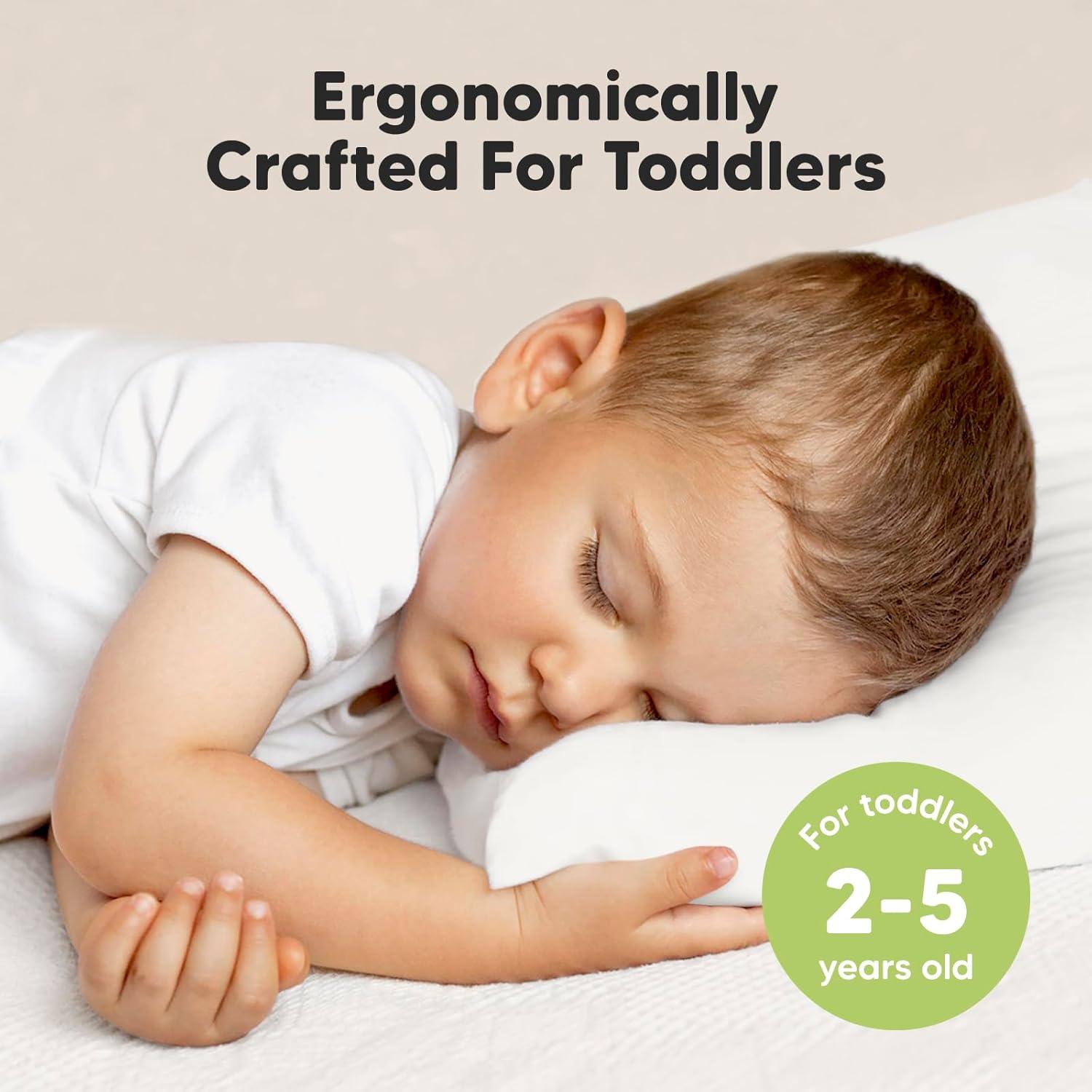 Soft White Organic Cotton Toddler Pillow with Pillowcase