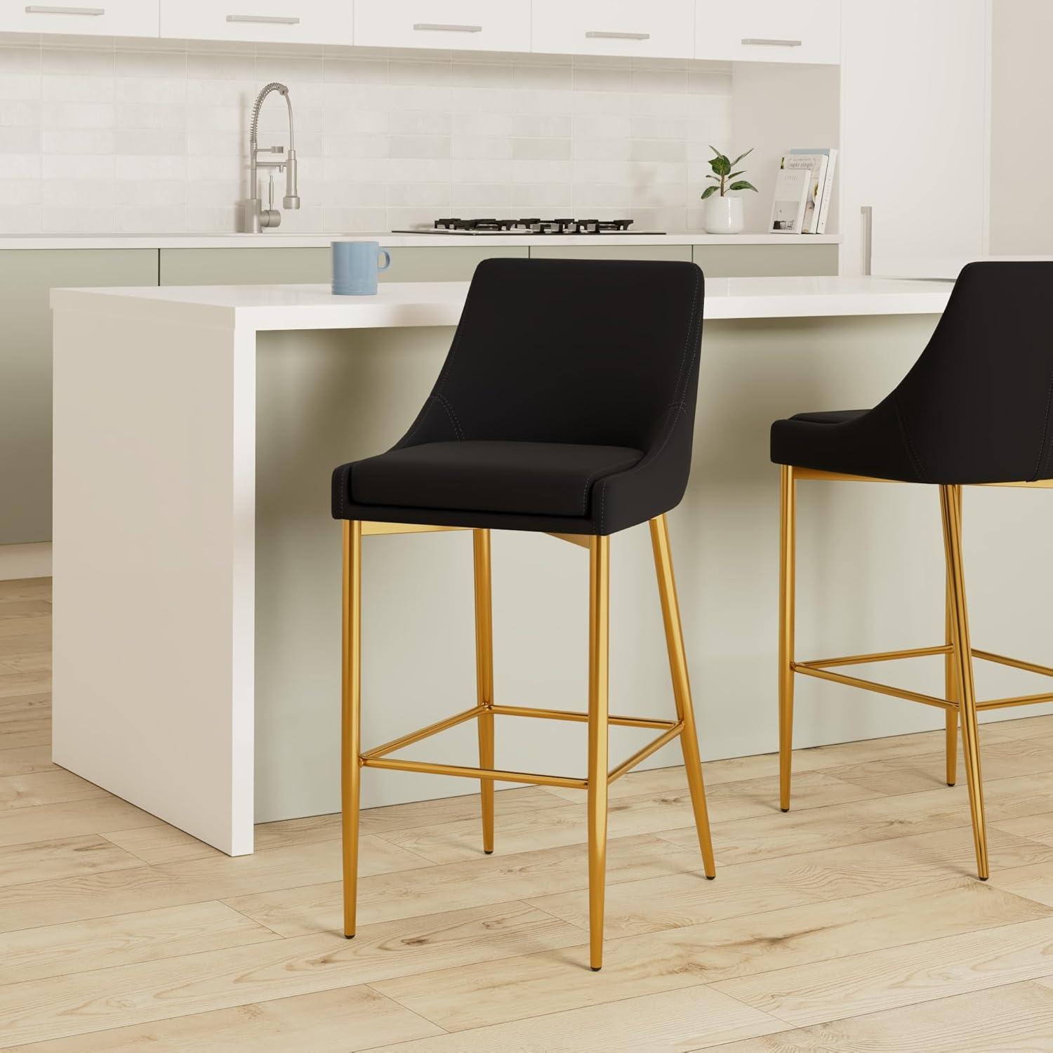 Ellenberger Upholstered Counter Stool with Metal Frame