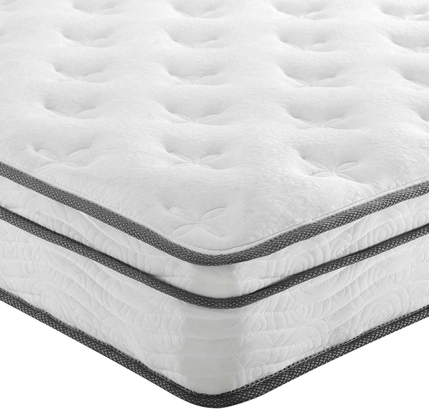 Modway Jenna 8" Modern Innerspring and Foam Twin Mattress in White