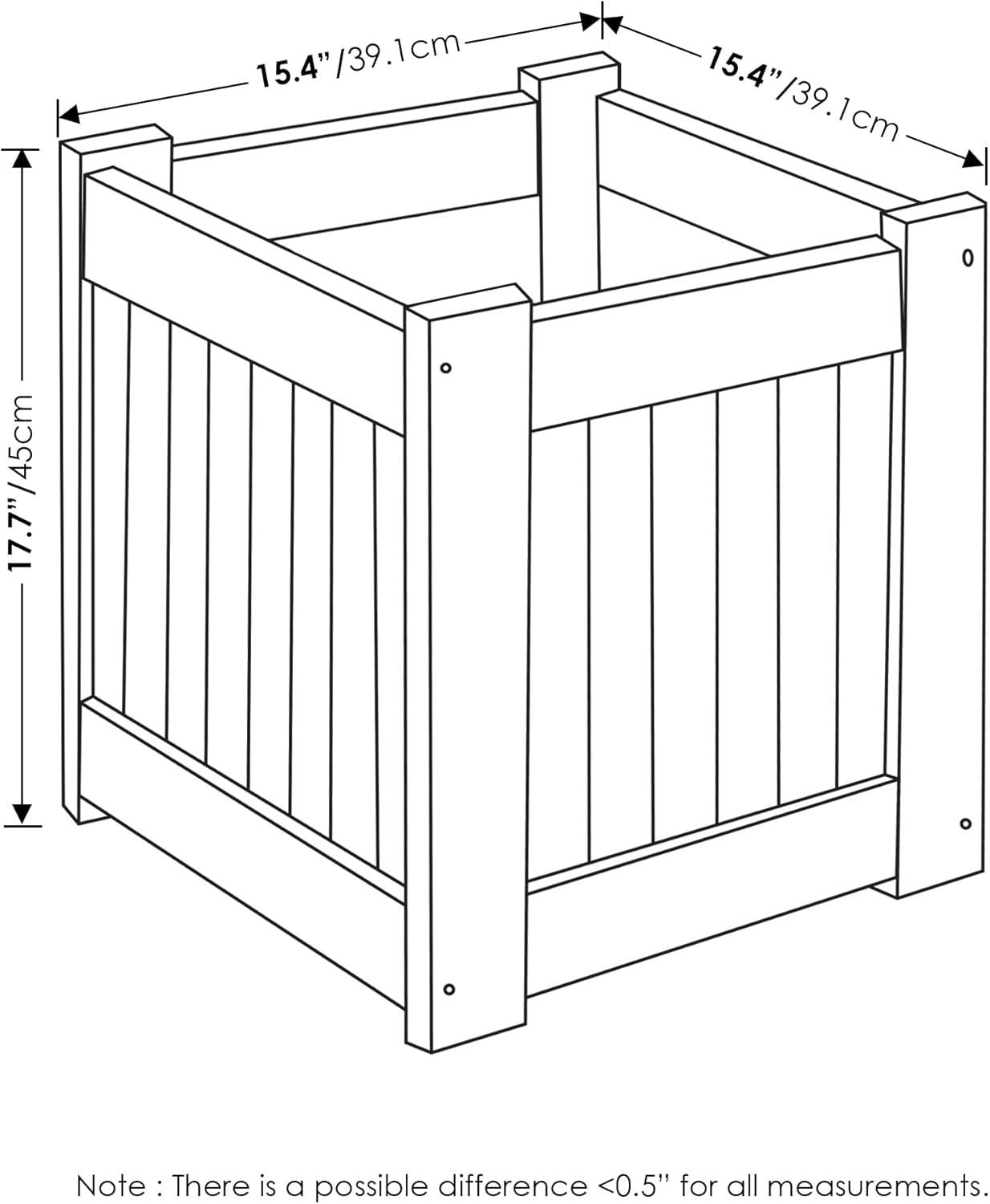 Tioman Natural Hardwood Outdoor Flower Boxes, Set of 2