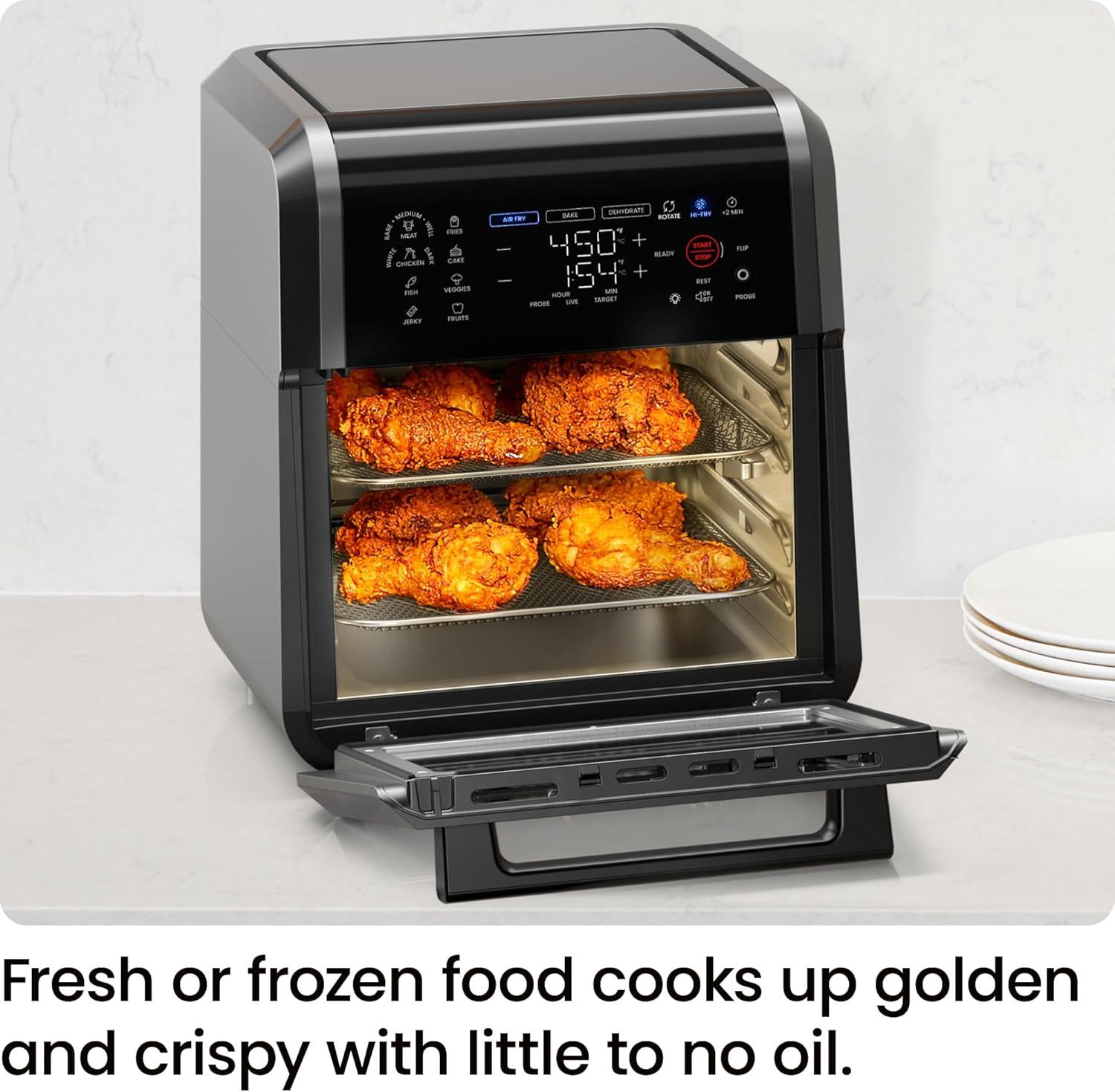 Chefman ExactTemp 12 qt Air Fryer, Black - Automatic Shutoff, Digital Display