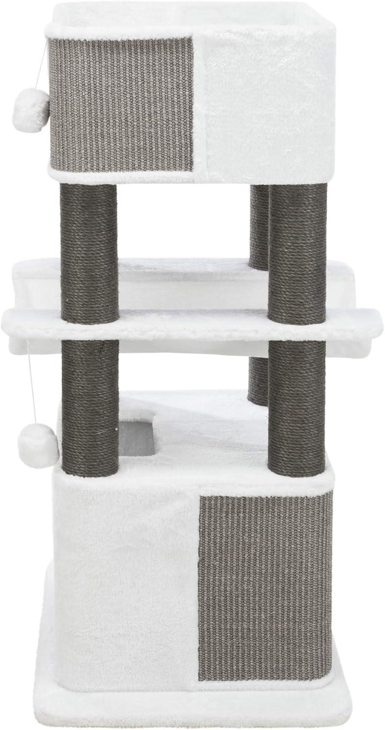 TRIXIE TRIXIE Lucano 43.3" XXL Cat Tree - Sisal Scratching Posts, Plush Covered House, Cat Beds, Platforms, Two Hanging Toys