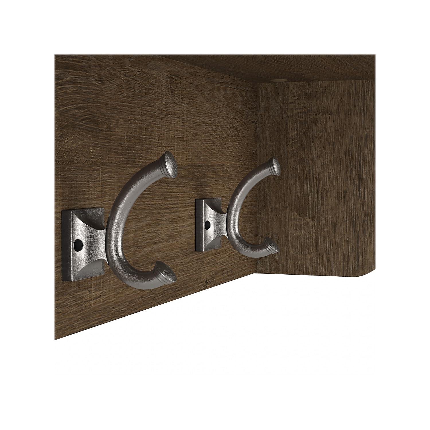 Woodland 40W Wall Mounted Coat Rack in Ash Brown - Engineered Wood