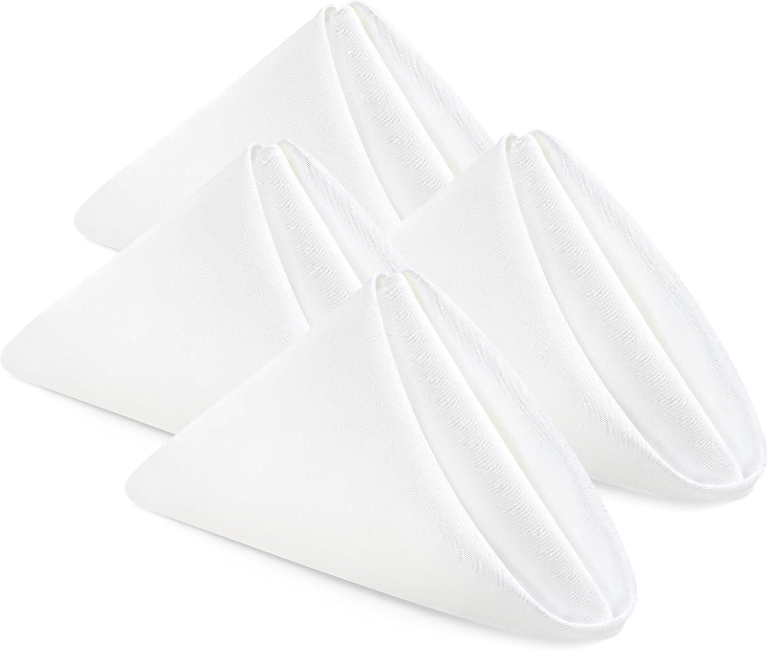 Wealuxe White Restaurant Cloth Napkins 17 x 17 inch, 24 Pack