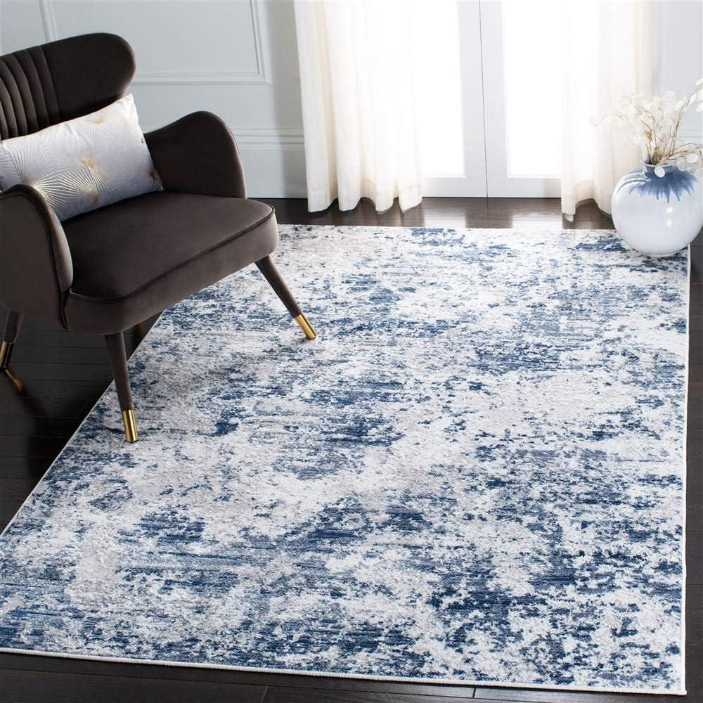 SAFAVIEH Amelia Alastar Abstract Area Rug, Navy/Grey, 9' x 12'