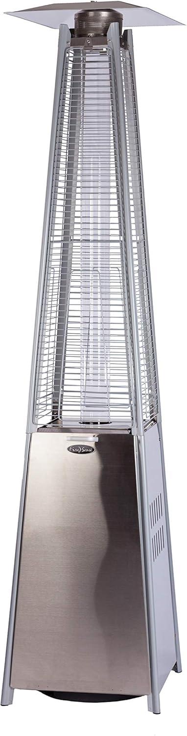 Stainless Steel Pyramid Flame Propane Patio Heater with Wheels