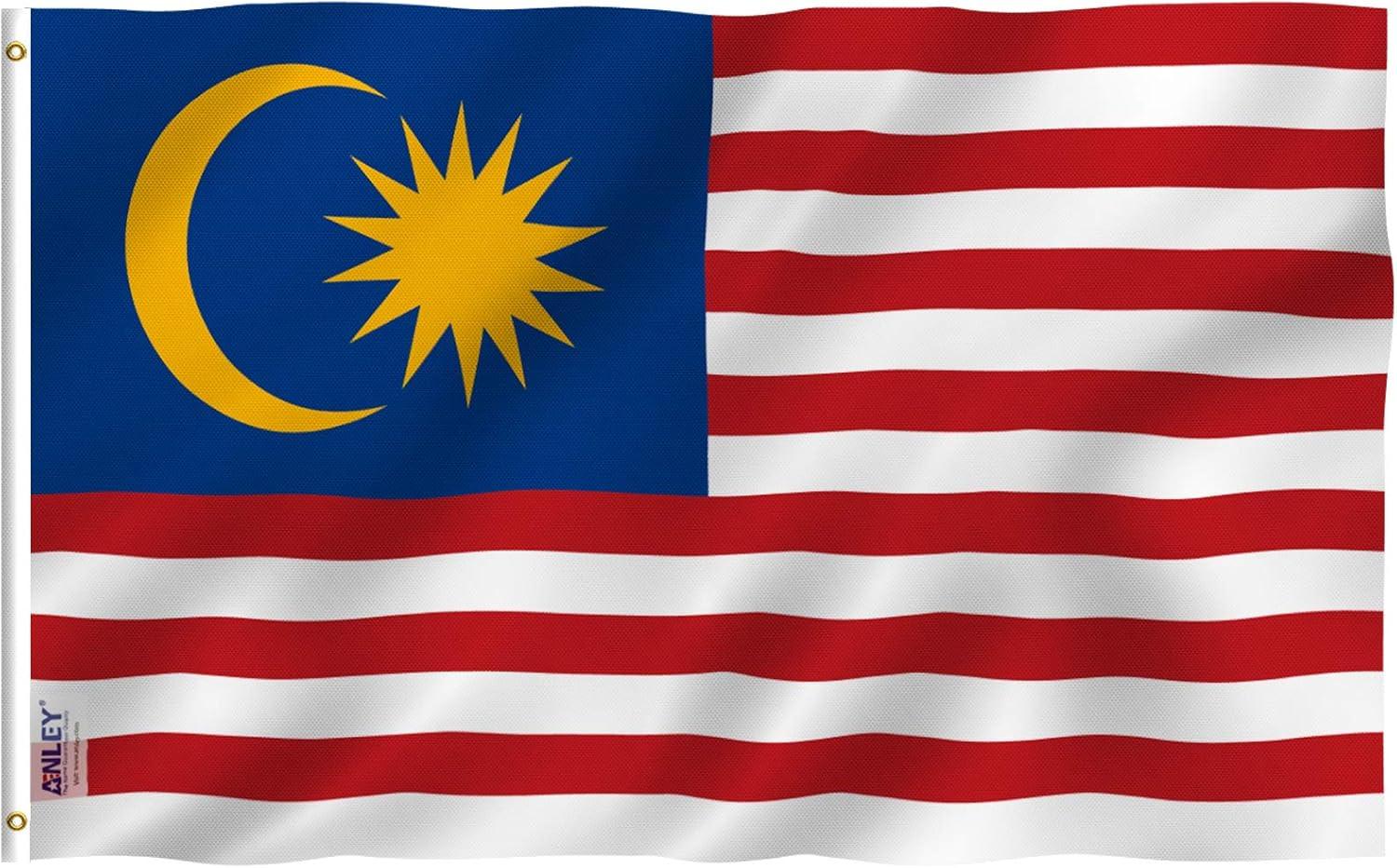 Anley x5 Feet Malaysia Flag - Malaysia Flags Polyester