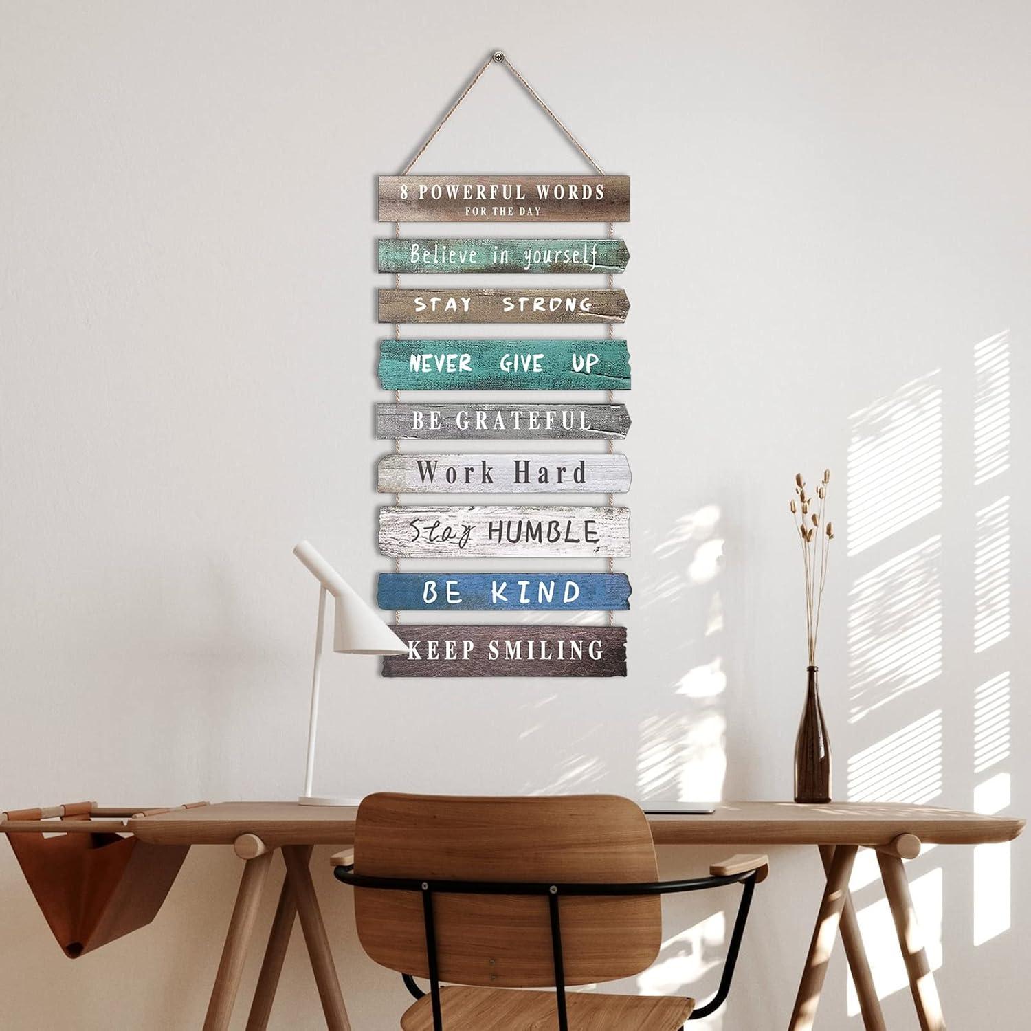 Rustic Wooden Inspirational Quotes Wall Art, 12" x 24"