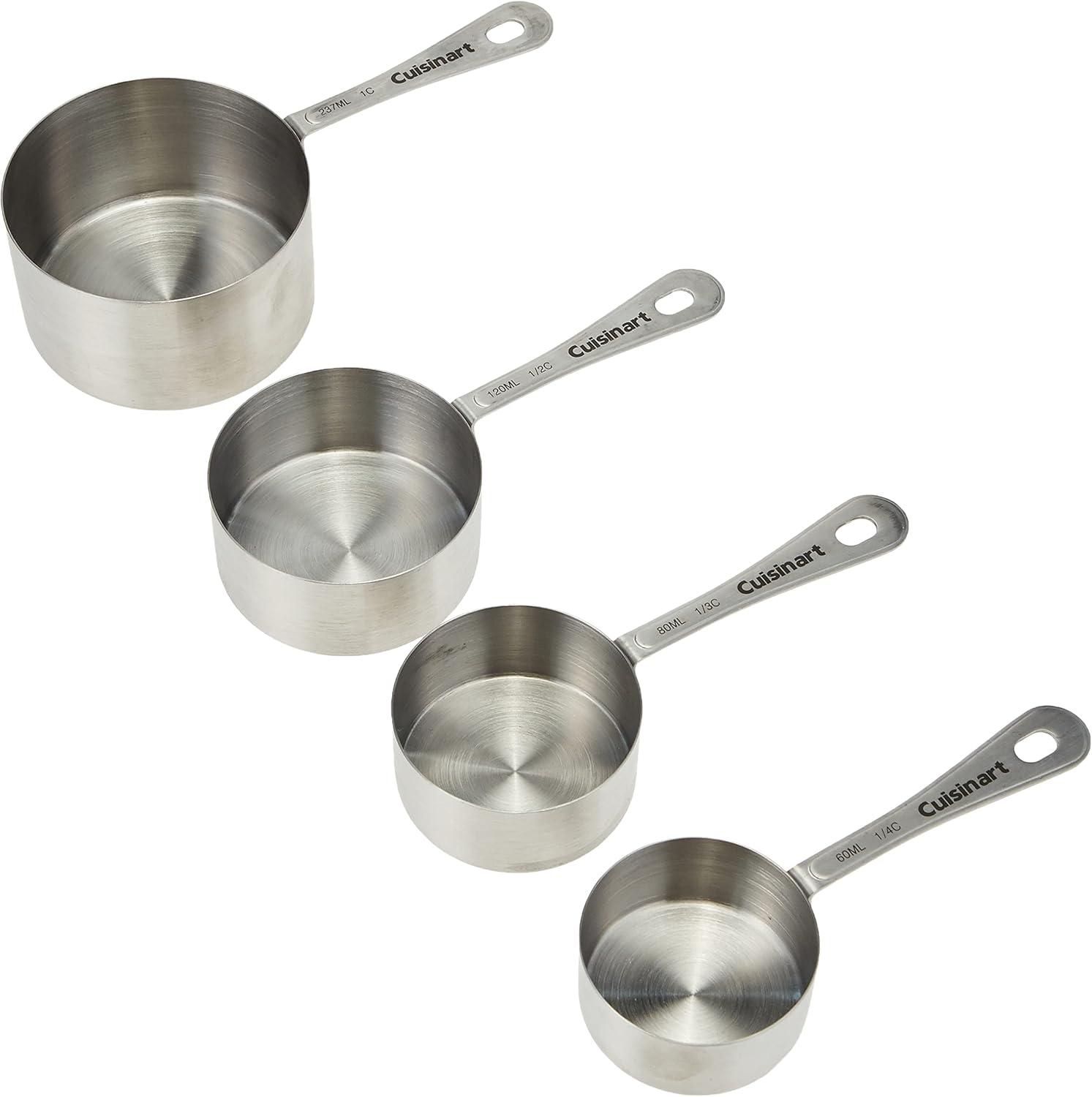 Stainless Steel 4-Piece Measuring Cup Set with Storage Ring