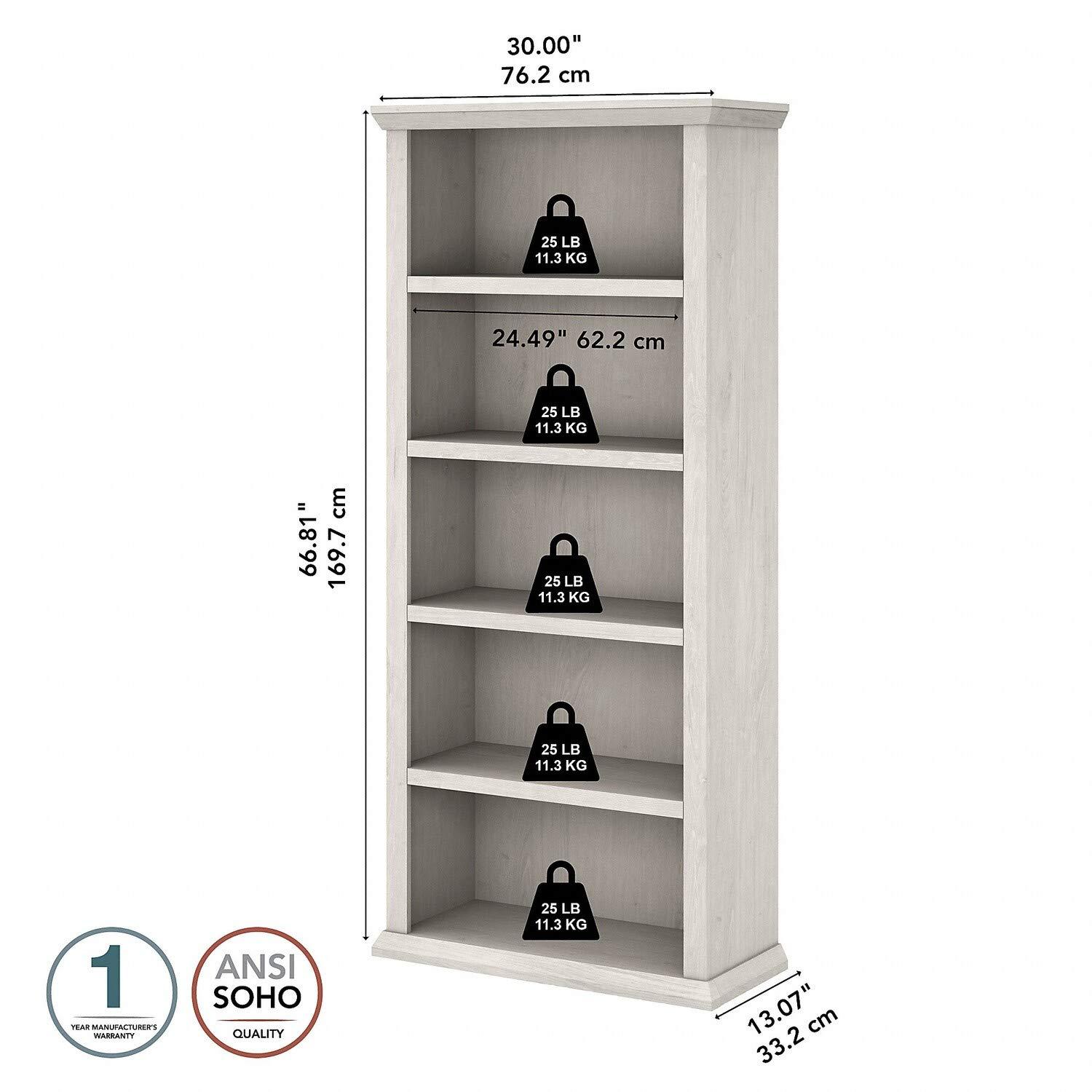 Bush Furniture Fairview 60W L Shaped Desk with Drawers and Storage Cabinet, Gray