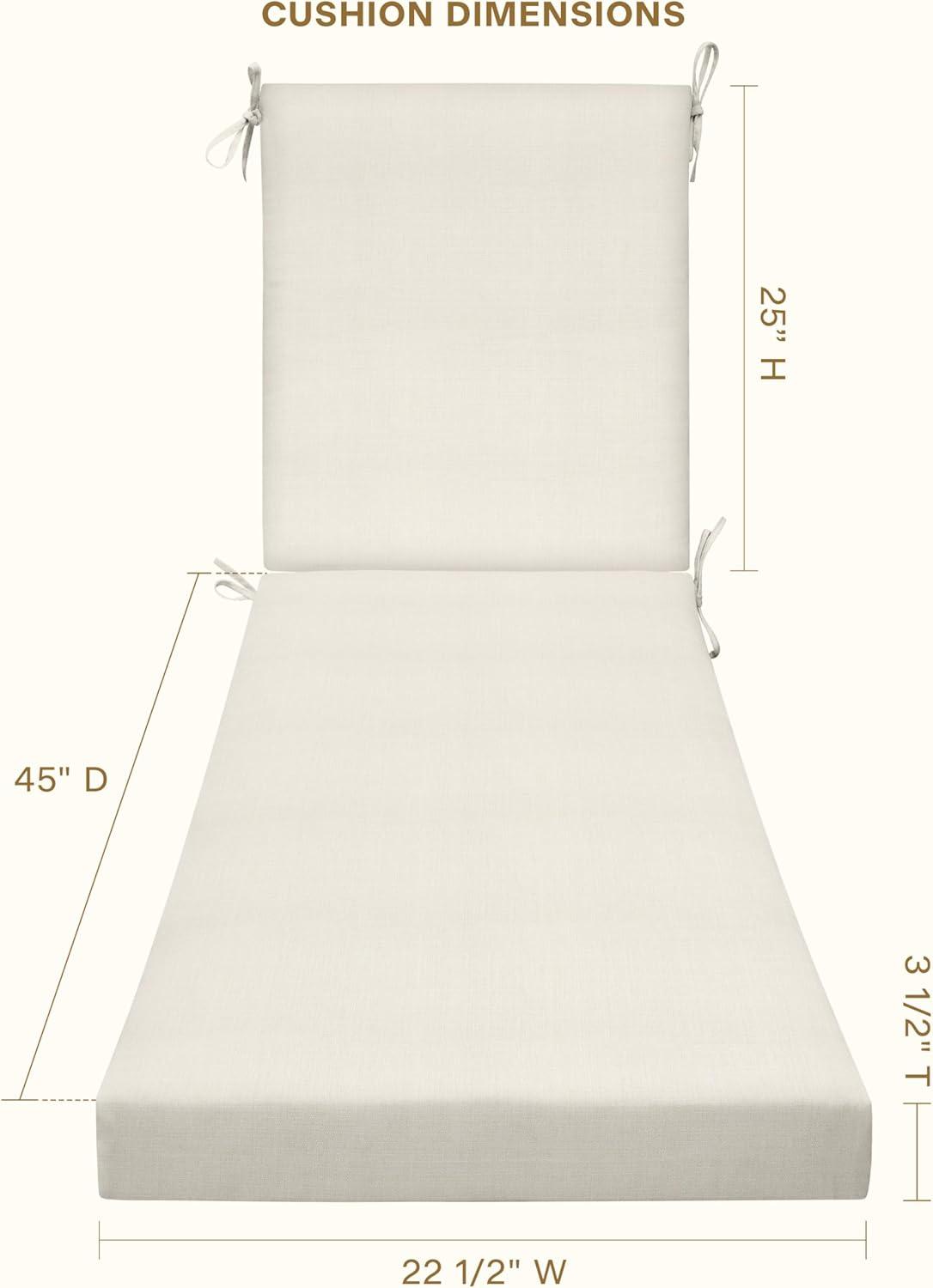 Honeycomb Outdoor Chaise Lounge Cushion - Textured Solid Bone