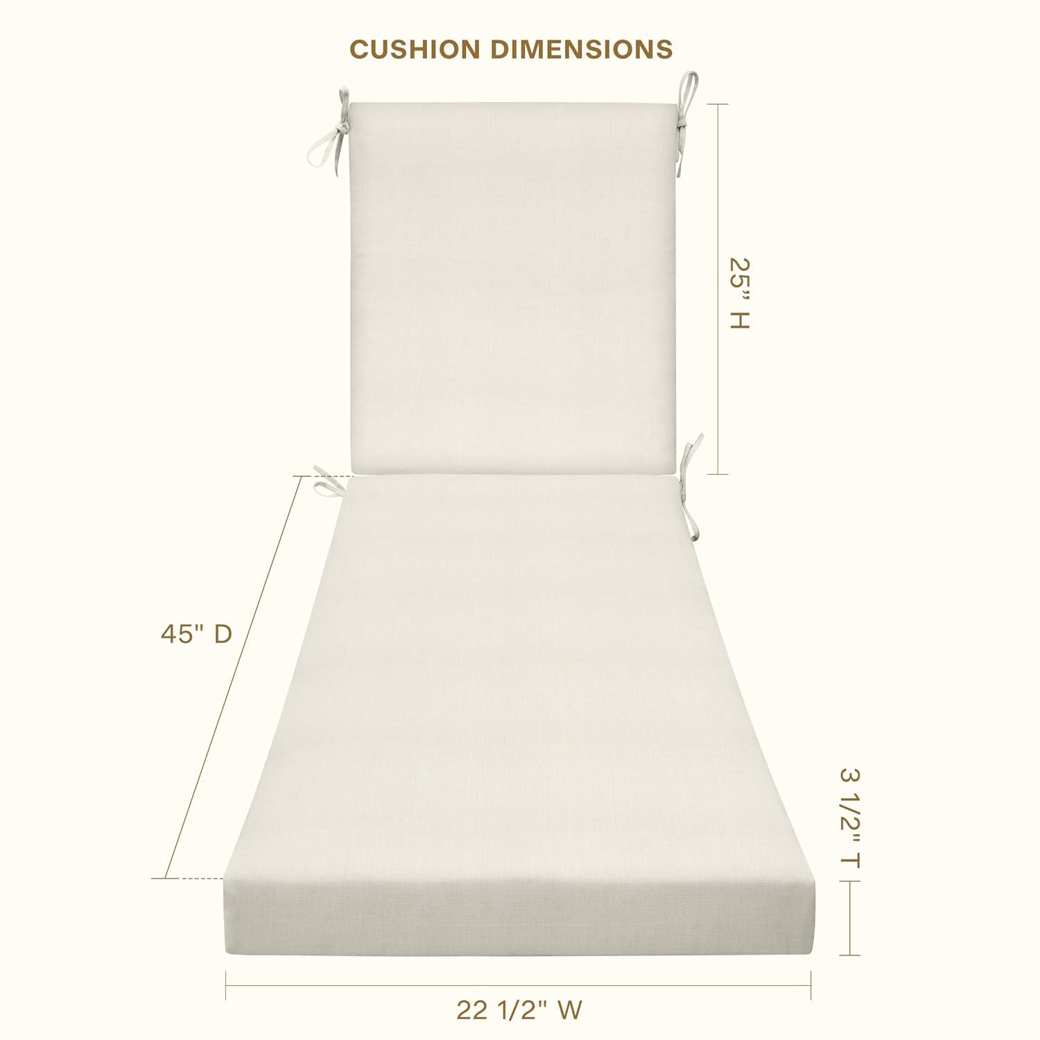 Honeycomb Outdoor Chaise Lounge Cushion - Textured Solid Bone