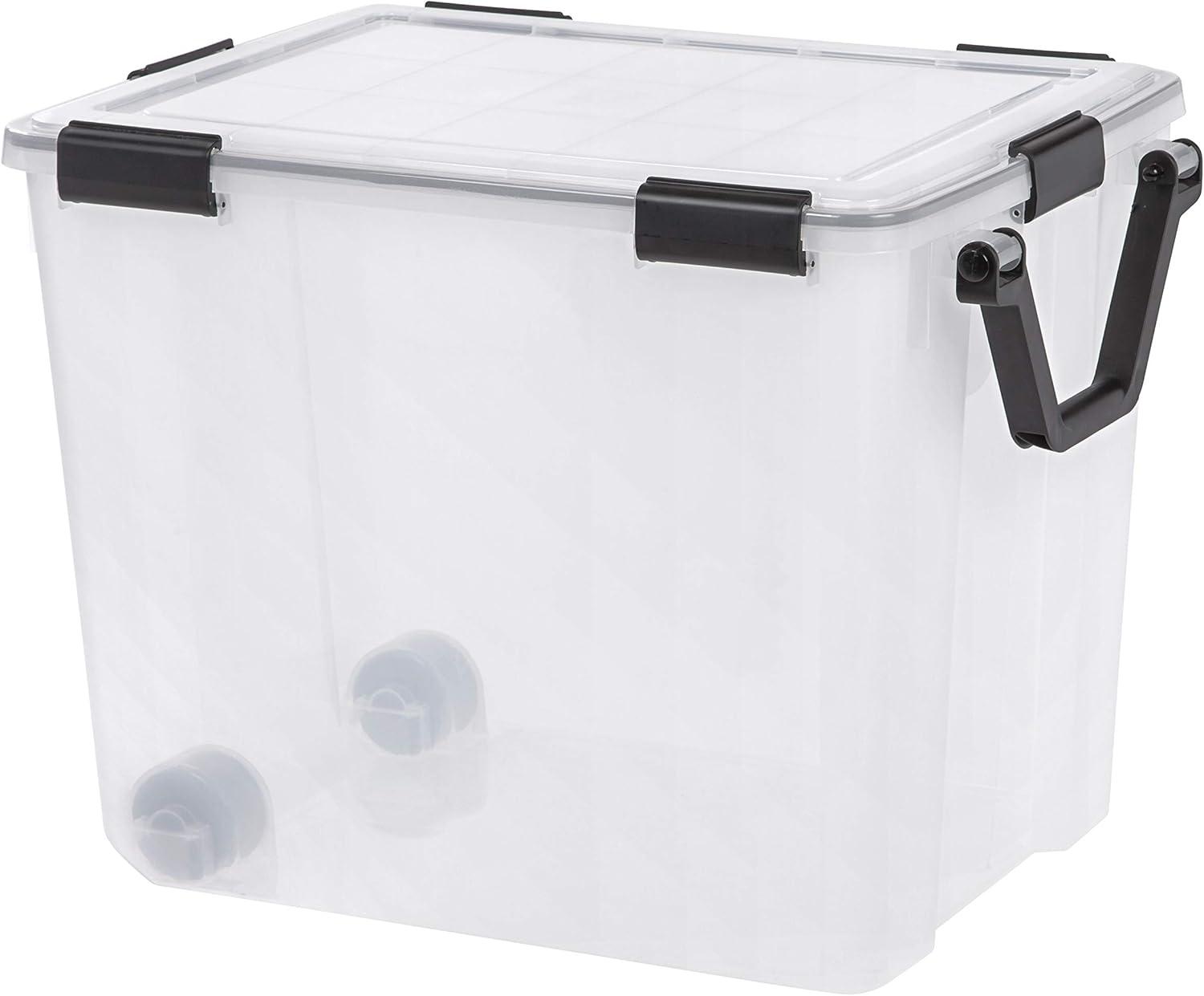 IRIS WeatherPro Plastic Storage Bin Clear with Lid