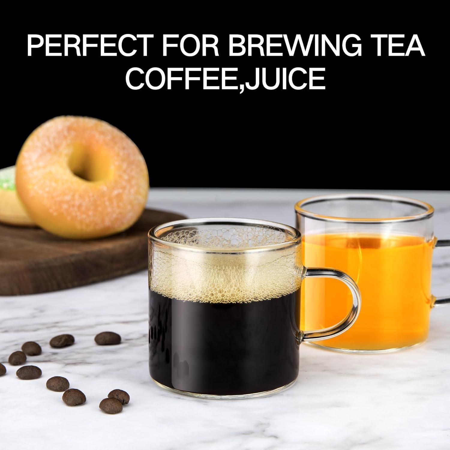 PARACITY Espresso Cups Set of 4, Insulated Espresso Accessories 4.3 OZ, High Borosilicate Espresso Shot Glass, Clear Glass Expresso Coffee Cup with Handle, Small Tea Cups