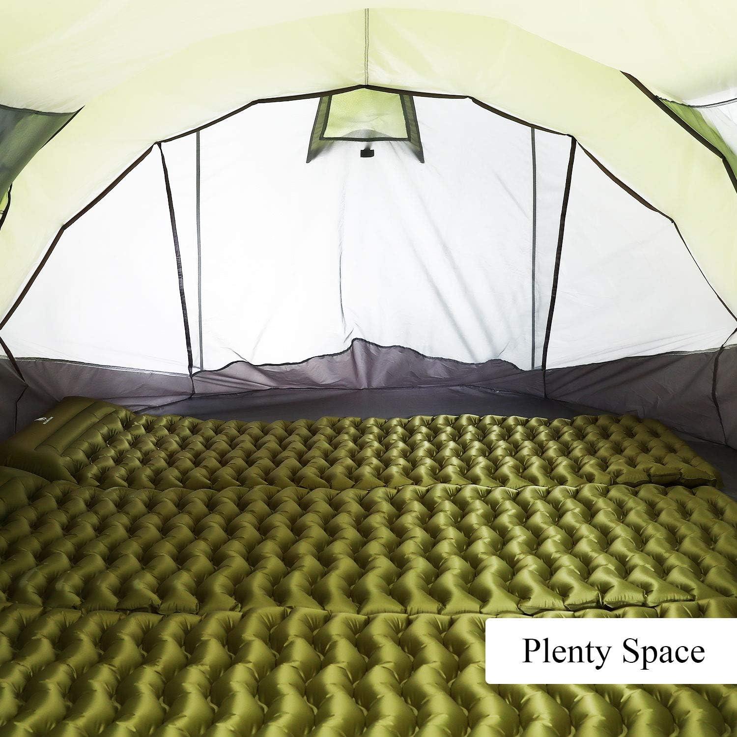 Green 6-Person Four-Season Pop-Up Camping Tent with Vestibule