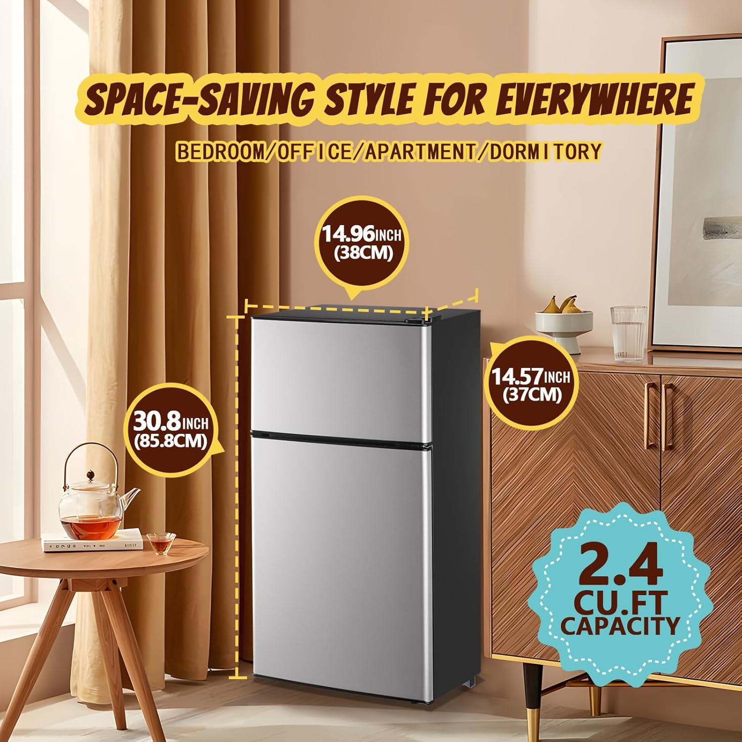 DEMULLER DEMULLER Arcticfresh Storage Suite 2.4 Cubic Feet Freestanding Mini Fridge with Freezer