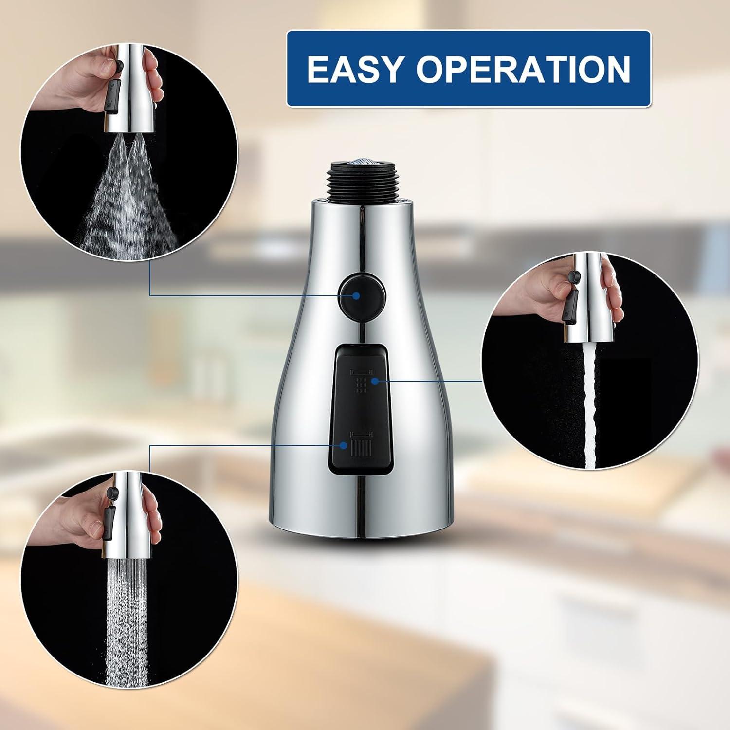 Kitchen Faucet Spray Head Accessory ABS Plastic for 3-Mode Spray Options