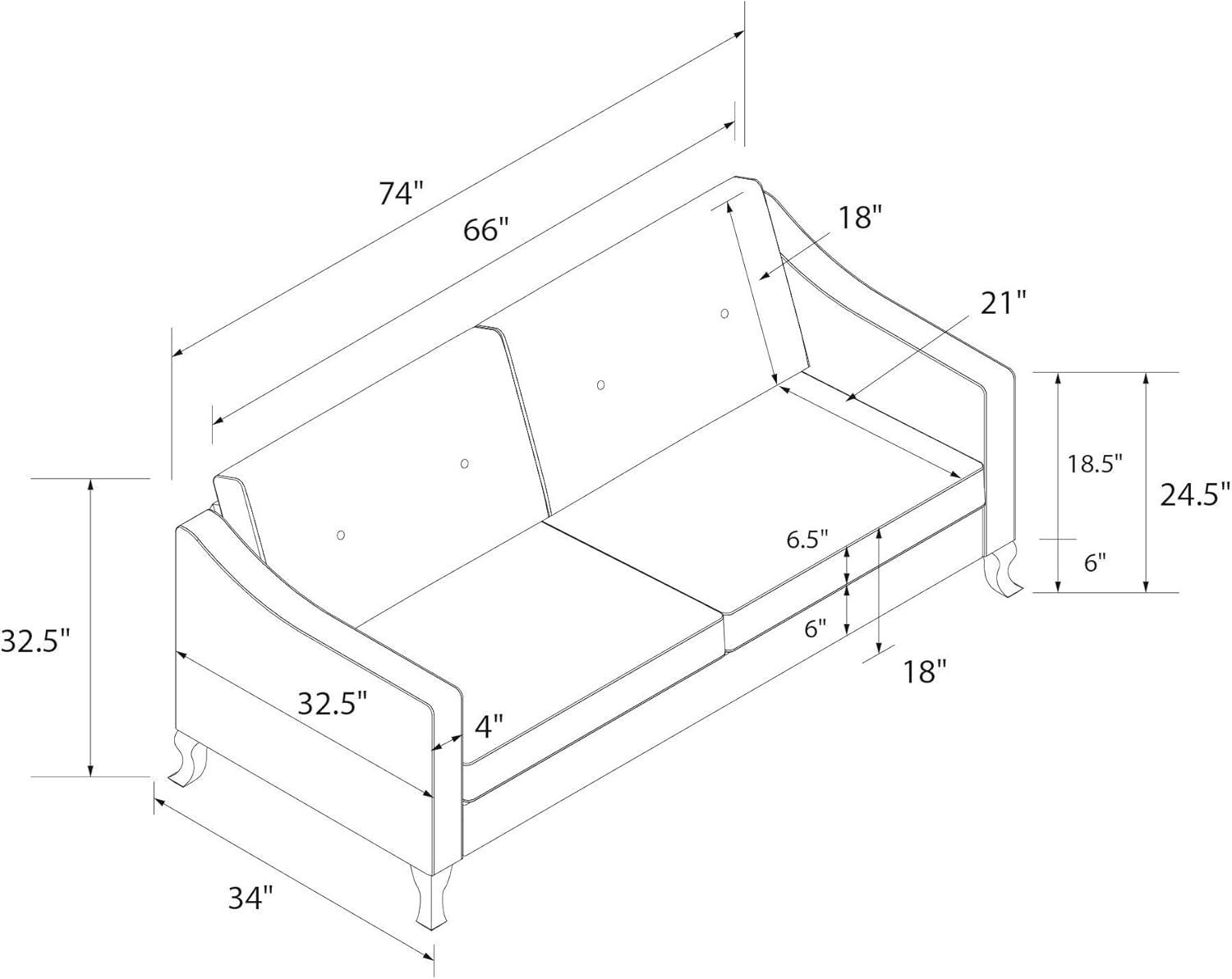 Tess 74'' Upholstered Sofa