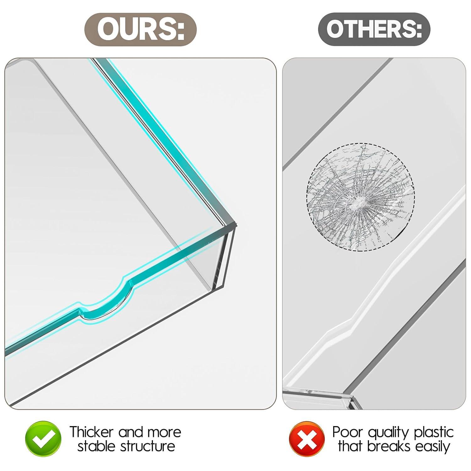 Rebrilliant Acrylic Drawer Organizers - 21 Drawers 4 Set - Clear Storage Drawers For Office Supplies - Stackable Makeup Organizer - Dustproof Desk Organizers For Makeup, Jewelry, Pen, Stationary