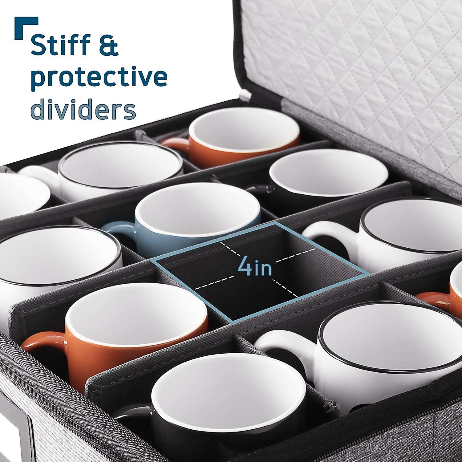 Fabric Dinnerware Storage Set with Felt Dividers Included