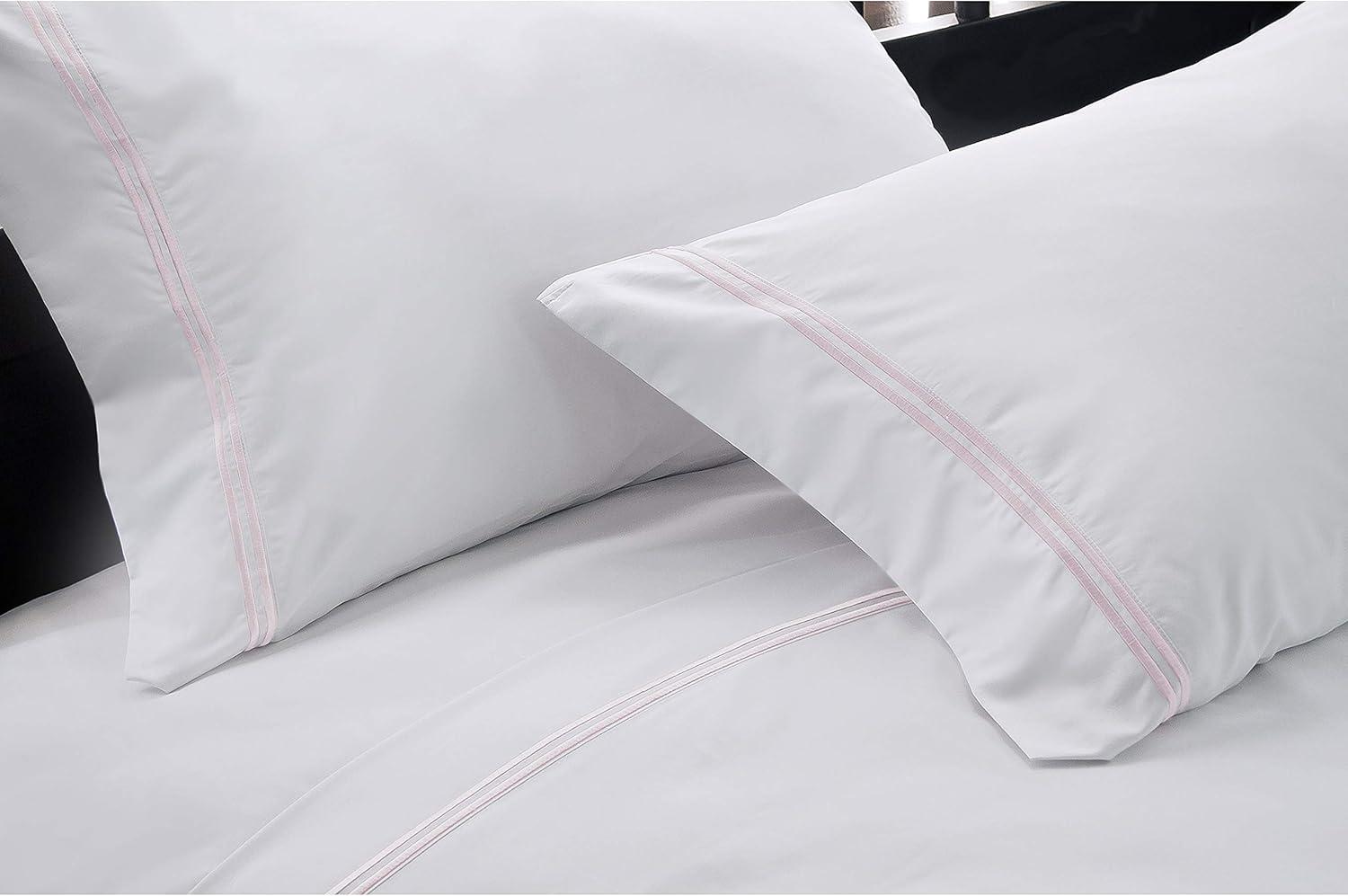 Wheat Embroidered Cotton Blend Percale Full Sheet Set