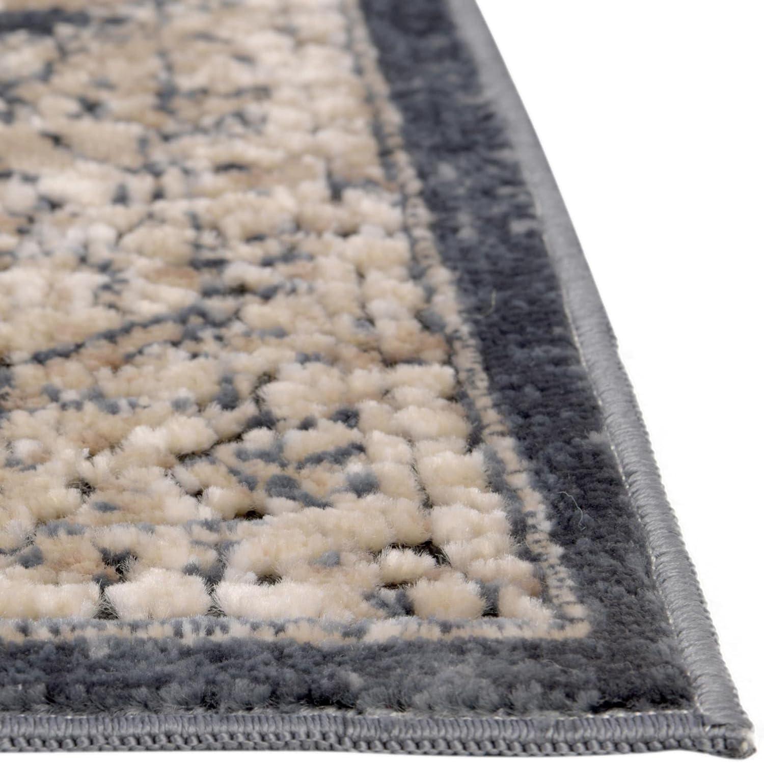 Unique Loom Chateau Collection Area Rug - Roosevelt (6' 1" x 9' Rectangle Slate Blue/Beige)