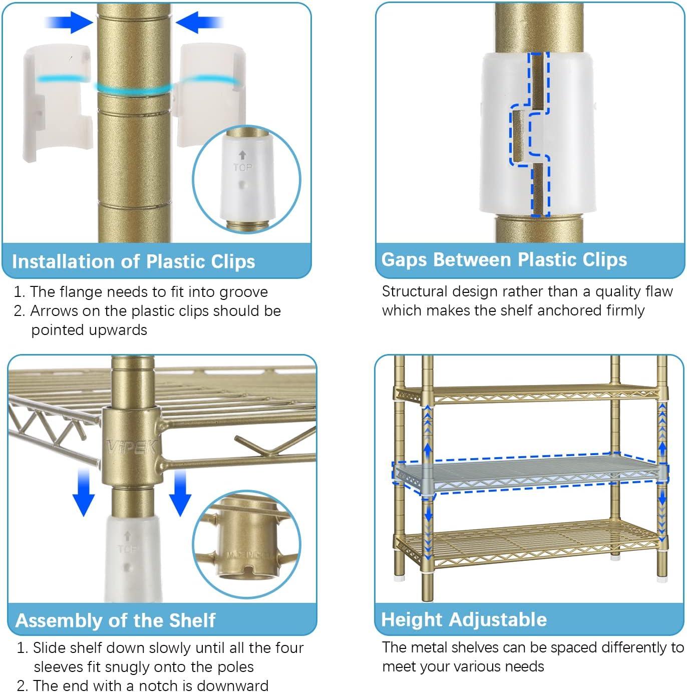 VIPEK V5i Garment Rack Heavy Duty Clothes Rack, Portable Closet Wardrobe Bedroom Armoires Freestanding Clothing Rack, Gold