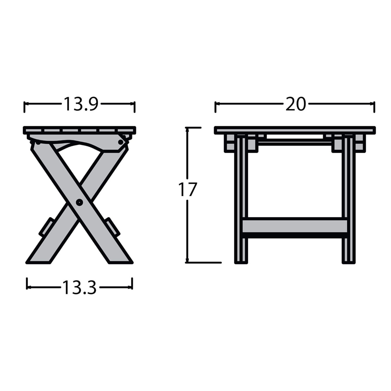 Highwood Folding Adirondack Side Table - 20" L x 13.8" W x 17.2" H, Outdoor, Eco-friendly, Synthetic Wood