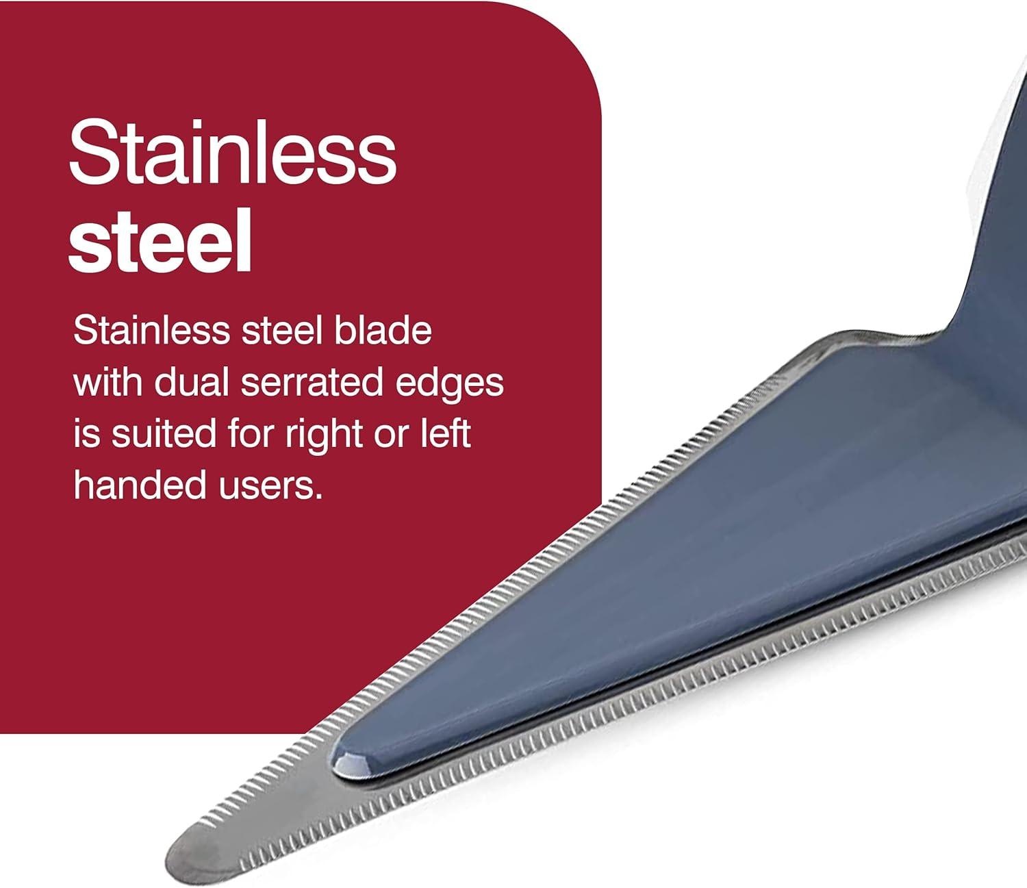 Zyliss Easy Slice Cake Server - Dishwasher-Safe, Stainless Steel Cake & Pie Cutter & Server for Kitchen Accessories - White