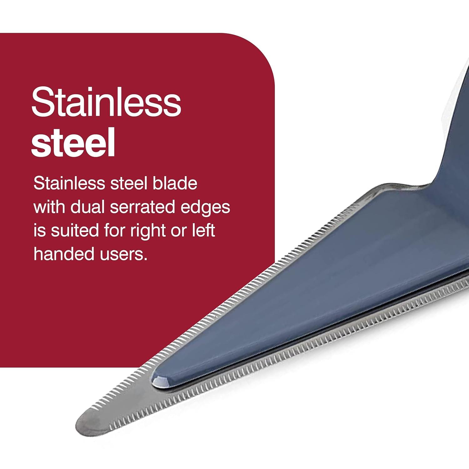 Zyliss Easy Slice Cake Server - Dishwasher-Safe, Stainless Steel Cake & Pie Cutter & Server for Kitchen Accessories - White