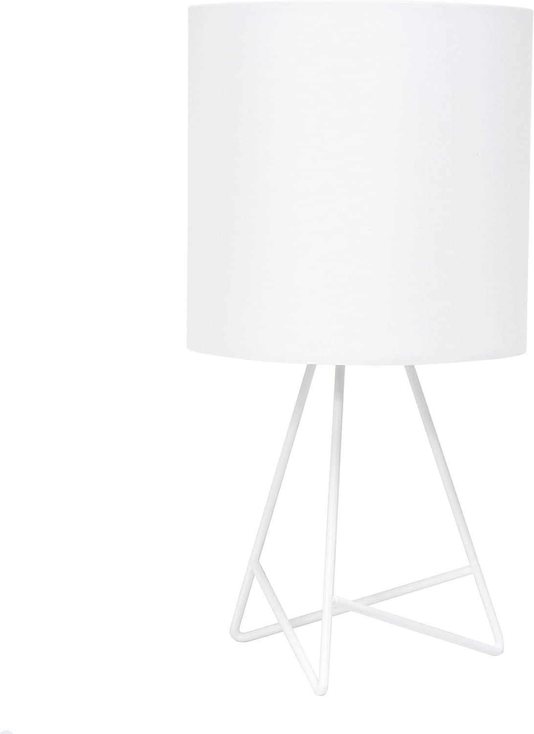 Down To The Wire Table Lamp with Fabric Shade White - Simple Designs: Modern Nightstand Light, ETL Listed
