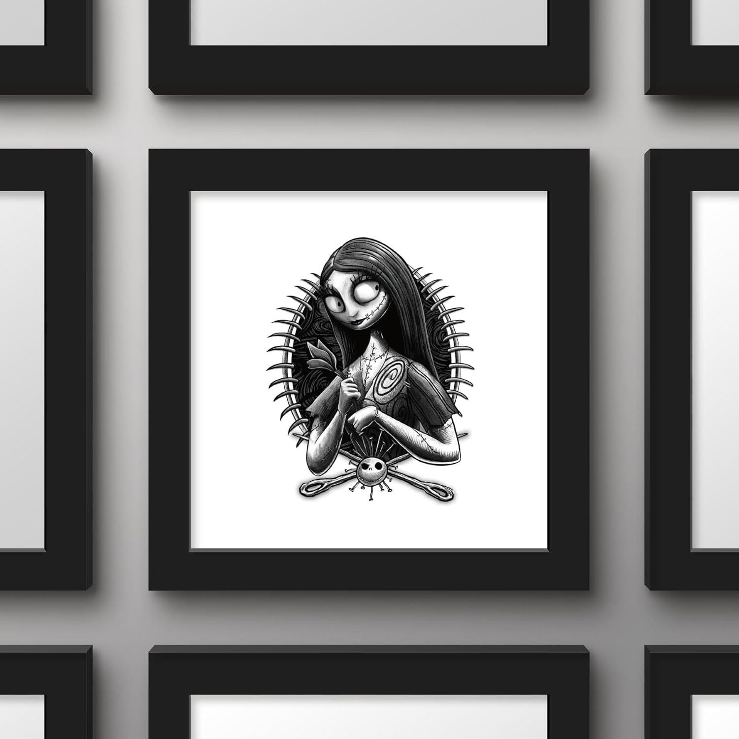 Gallery Pops Disney The Nightmare Before Christmas - Sally Ragdoll Portrait Wall Art, Black Framed Version, 12" x 12"